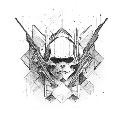 architect men with crossbow tattoo design idea