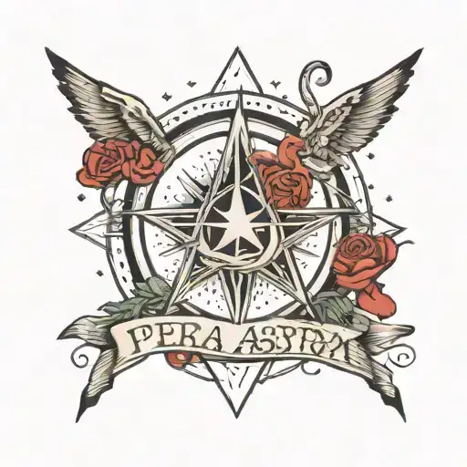 Per aspera ad astra, blood, scars, loneliness tattoo design idea