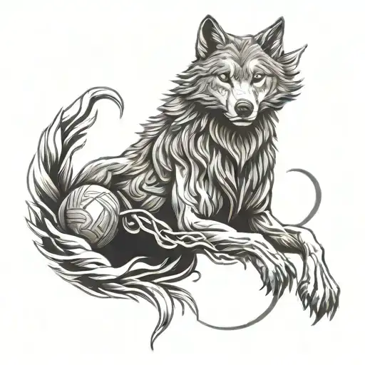 wolf and kickbox tattoo design idea