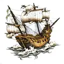 Pirate ship tattoo design idea