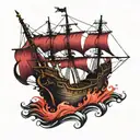 Pirate ship tattoo design idea