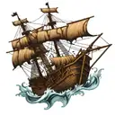 Pirate ship tattoo design idea