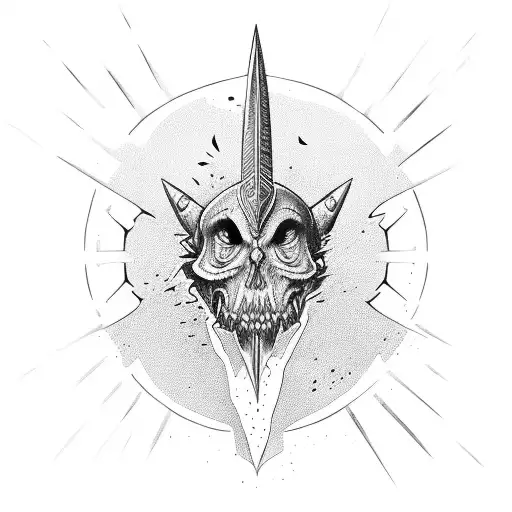 middle age Dagger alone  tattoo design idea