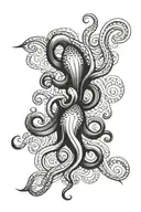 squid symmetrical tattoo design idea