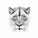 lioness with cub tattoo design idea
