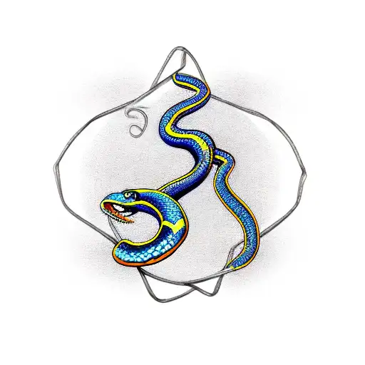 snake with triskele tail tattoo design idea