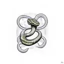 snake into a circle with triskele tail tattoo design idea