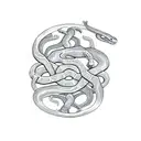 snake into a circle with triskele tail tattoo design idea