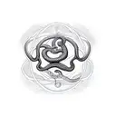 snake into a circle with triskele tail tattoo design idea