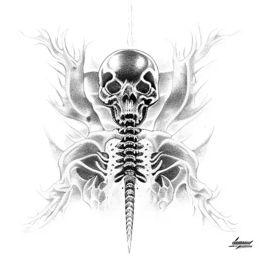 spinal cord biohazard tattoo design idea