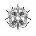 spinal cord biohazard tattoo design idea