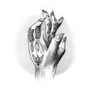 hand tattoo that includes drumsticks  tattoo design idea