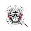 samurai monkey tattoo design idea