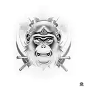 samurai monkey tattoo design idea