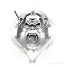 samurai monkey tattoo design idea
