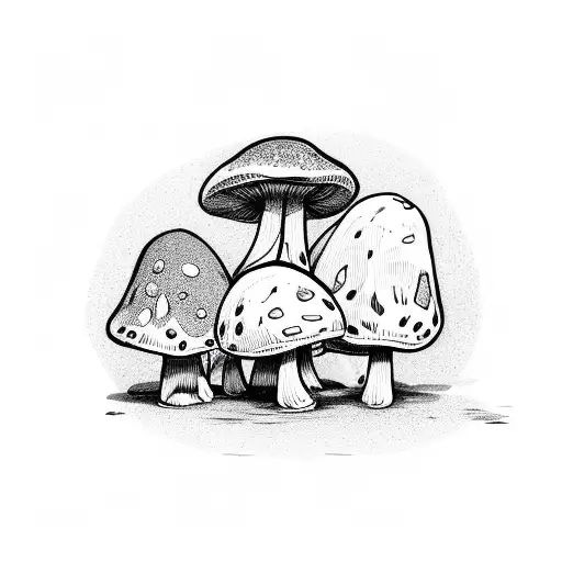 mushroom person wizard tattoo design idea