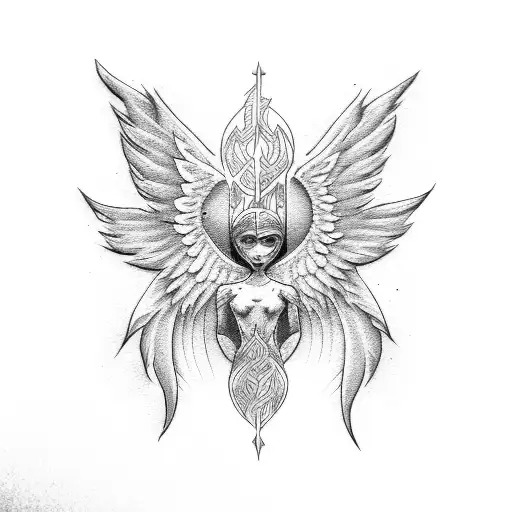 ambigram of Angel tattoo design idea