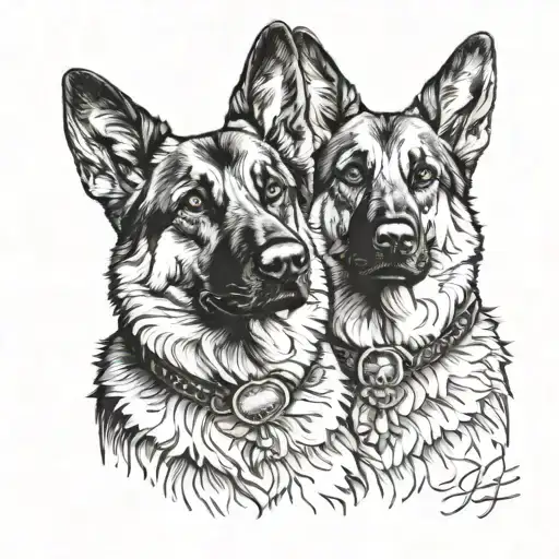 german shepherd dogs tattoo design idea