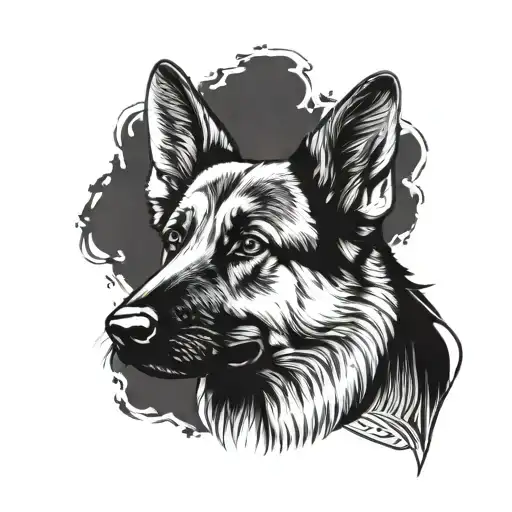 german shepherd dog tattoo design idea