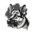 german shepherd dog tattoo design idea