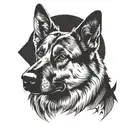 german shepherd dog tattoo design idea