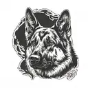 german shepherd dog tattoo design idea