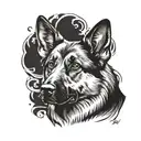 german shepherd dog tattoo design idea