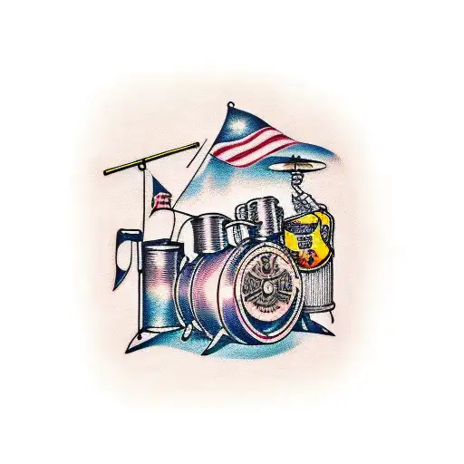 percussion tattoo design idea