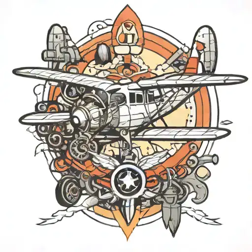 aircraft mechanic  tattoo design idea