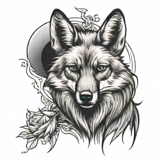 maned wolf dynamic composition tattoo design idea