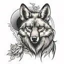 maned wolf dynamic composition tattoo design idea