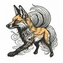 maned wolf dynamic composition tattoo design idea