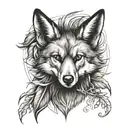 maned wolf dynamic composition tattoo design idea