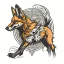 maned wolf dynamic composition tattoo design idea