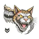 cat teeth tattoo design idea