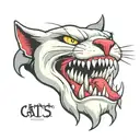 cat teeth tattoo design idea