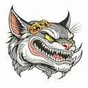 cat teeth tattoo design idea