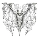 bat with wings spread tattoo design idea