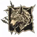 twisted wolf body impaled by arrows tattoo design idea