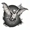 bat with wings spread tattoo design idea