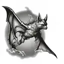 bat with wings spread tattoo design idea