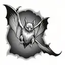 bat with wings spread tattoo design idea