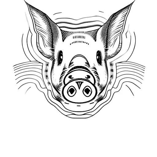 half pig half controller tattoo design idea