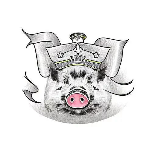 half pig half controller tattoo design idea
