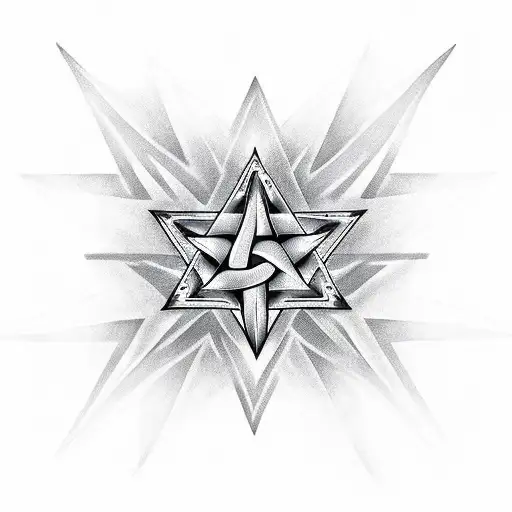 Electric guitar with pentagram tattoo design idea