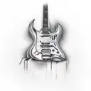 Electric guitar tattoo design idea