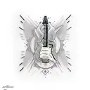 Electric guitar tattoo design idea