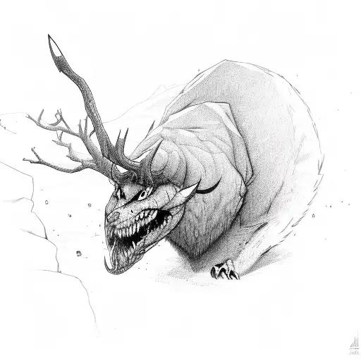 A hunter stealthily tracking their prey in the wilderness tattoo design idea