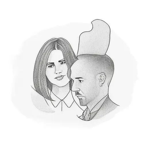 A minimalist tattoo of a TV screen showing a silhouette of you and your husband watching your favorite show tattoo design idea