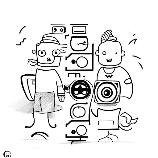 A minimalist tattoo of a TV screen showing a silhouette of you and your husband watching your favorite show tattoo design idea